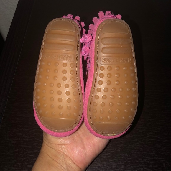 Pink Minnetonka booties - Picture 3 of 4